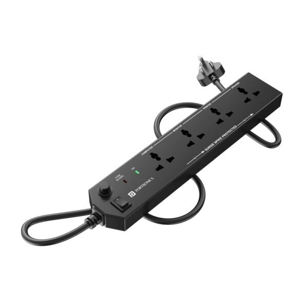 Portronics Power Plate 10 Extension Board with 4 Universal Sockets, 3 Meter Long Cord, 1500 W...