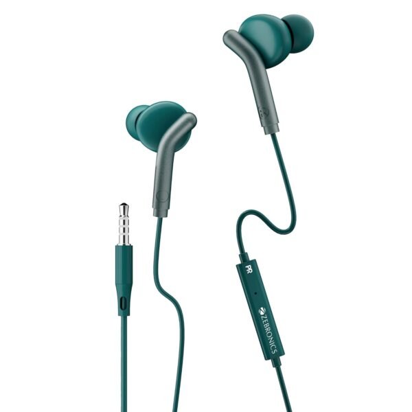 ZEBRONICS Zeb-Bro in Ear Wired Earphones with Mic, 3.5mm Audio Jack, 10mm Drivers, Phone/Tabl...