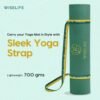 WiseLife TRU Body Alignment Yoga Mat + Sleek Yoga Strap for Men and Women | Non-Slip Textured Extra Wide & Thick | Pro Balance TPE Exercise Mat For Home, Pilates, Gym & Fitness (6mm, Green) - Image 4