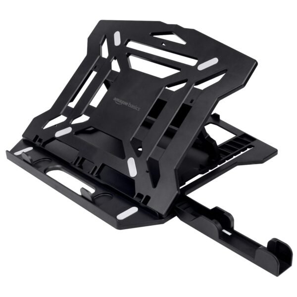 AmazonBasics 2-in-1 Laptop and Mobile Stand, Ergonomic, Adjustable Height, Anti-Slip Base, He...