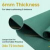 WiseLife TRU Body Alignment Yoga Mat + Sleek Yoga Strap for Men and Women | Non-Slip Textured Extra Wide & Thick | Pro Balance TPE Exercise Mat For Home, Pilates, Gym & Fitness (6mm, Green) - Image 6