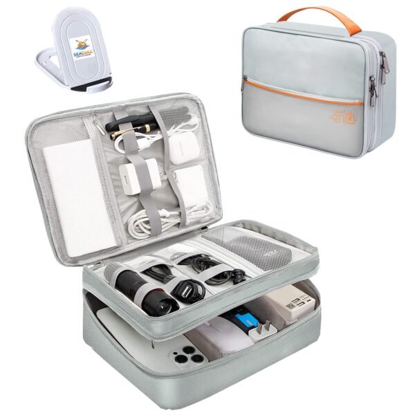 Seagull flight of fashion Nylon Double Layer Professional Electronic Gadget Organizer Case, C...