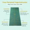 WiseLife TRU Body Alignment Yoga Mat + Sleek Yoga Strap for Men and Women | Non-Slip Textured Extra Wide & Thick | Pro Balance TPE Exercise Mat For Home, Pilates, Gym & Fitness (6mm, Green) - Image 2
