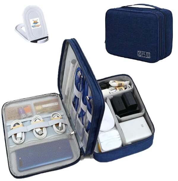Seagull flight of fashion Double Layer Electronic Gadget Organizer Case, Cable Organizer Bag ...
