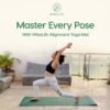 WiseLife TRU Body Alignment Yoga Mat + Sleek Yoga Strap for Men and Women | Non-Slip Textured Extra Wide & Thick | Pro Balance TPE Exercise Mat For Home, Pilates, Gym & Fitness (6mm, Green) - Image 8