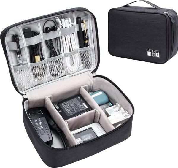 House of Quirk Polyester Electronics Accessories Organizer Bag, Universal Carry Travel Gadget...