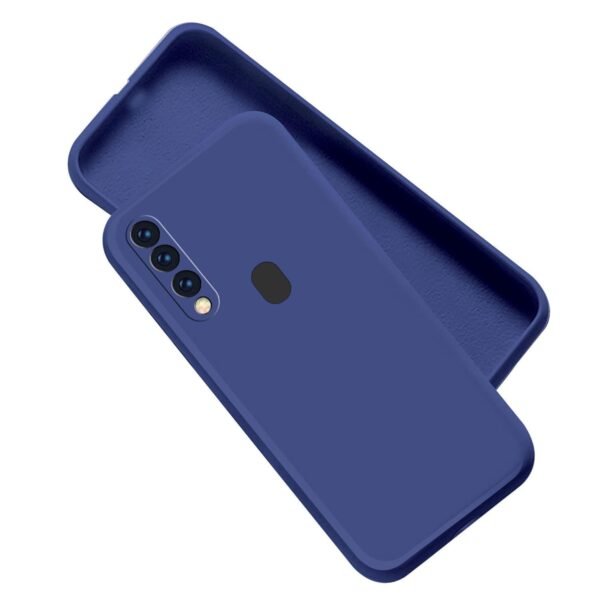 A rtistque Liquid Silicone Back Cover Case for Samsung Galaxy M30 Shockproof TPU Soft Flexible with Camera Protection - Blue