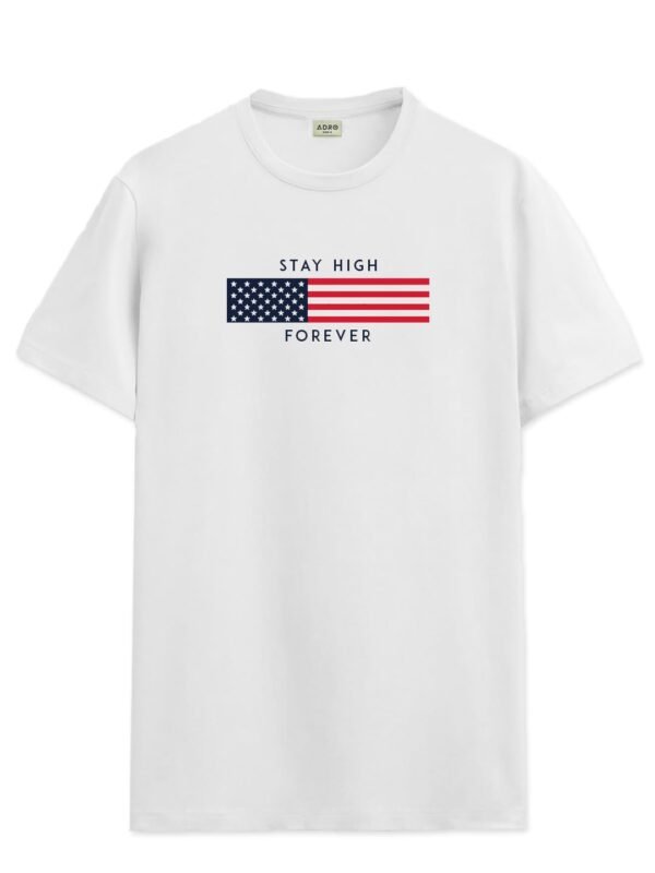 ADRO Mens Flag Printed Cotton T-Shirt