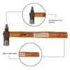 TATA AGRICO- Cross Pein Hammers Drop Forged Steel, Seasoned Wood Handle, | Home & Industrial ... - Image 4