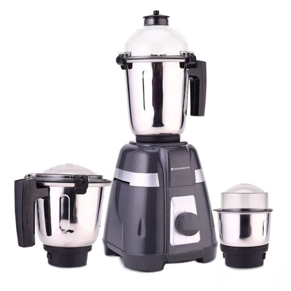 Wonderchef Regalia Mixer Grinder 750W, 230V~50Hz, 3 Stainless Steel Jars, Black, 5 Years Warr...