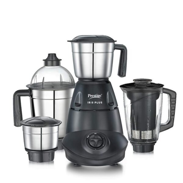 (Renewed) Prestige IRIS Plus 750 watt mixer grinder, Black, Plastic