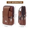 ZIBUYU® Mobile Pouch for Men Leather Magnetic Cover Belt Clip Compatible for iPhone 12, 13, 14 Pro Max Phone Case Mini Crossbody Men Waist Sling Bag Mobile Holster for Men, Brown - 1 - Image 2