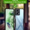WOW IMAGINE Shock Proof Back Case for Redmi Note 12 5G | Poco X5 5G - AirEDGE Technology | Camera Protection | Transparent Hybrid Mobile Back Case Cover - Black - Image 3