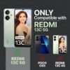 WOW IMAGINE Shock Proof Clear Back Case Mobile Cover for Xiaomi Redmi 13C 5G | Poco M6 5G (Hard | Hybrid PC + TPU | Full Armour Device & Camera Protection | Black) - Image 2