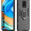 WOW IMAGINE Shock Proof Back Case Mobile Cover for Xiaomi Mi Redmi Note 10 Lite | 9 Pro | 9 Pro Max | Poco M2 Pro (Armor | Hybrid PC + TPU | Full Protection with Ring Holder Kickstand | Carbon Black) - Image 2