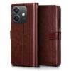 WOW IMAGINE Shock Proof Flip Cover Back Case Cover for Oppo A3x 5G | A3x 4G | A3 5G (Flexible | Leather Finish | Card Pockets Wallet & Stand | Chestnut Brown) - Image 3