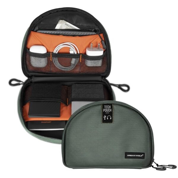 Urban Wolf Tech Pouch: The All-in-One Waterproof Travel Organizer for Cables, Adapters, Charg...