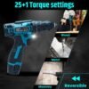 TOMAHAWK® TDS-7812 Cordless Screwdriver & Drill Set, 12V, Lightweight and Compact with Adjust... - Image 5