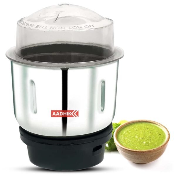 AADHIK Mixer Jar 400 ml Chutney Jar, Quality Stainless Steel Blades, Suitable for All mixer G...