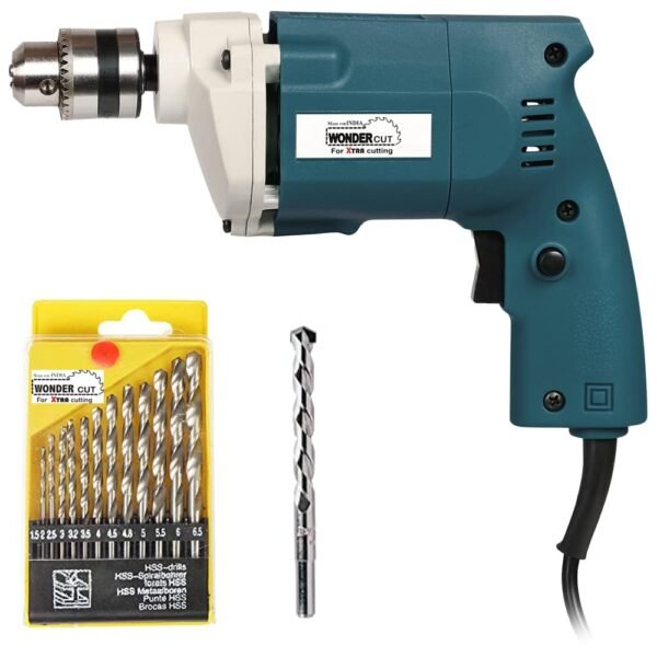WONDERCUT Wc-Ed-10-B-Cmb Drill Machine 10Mm With Free 13Pcs Hss Drill Bits & 1Pc Masonary Bit...