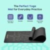 Wiselife Tru Alignment Yoga Mat + Sleek Yoga Strap For Men And Women (Probalance Tpe Material 6Mm Extra Thick Extra Long Extra Wide) (Charcoal), Black - Image 7