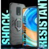 WOW IMAGINE Shock Proof Back Case Mobile Cover for Xiaomi Mi Redmi Note 10 Lite | 9 Pro | 9 Pro Max | Poco M2 Pro (Armor | Hybrid PC + TPU | Full Protection with Ring Holder Kickstand | Carbon Black) - Image 3