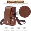 ZIBUYU® Mobile Pouch for Men Leather Magnetic Cover Belt Clip Compatible for iPhone 12, 13, 14 Pro Max Phone Case Mini Crossbody Men Waist Sling Bag Mobile Holster for Men, Brown - 1 - Image 4