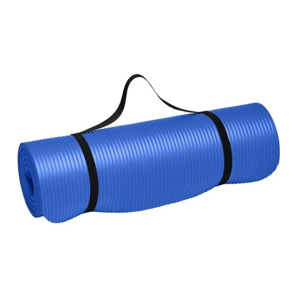 ZETO Yoga Mat for Women and Men, 10 mm Extra Thick NBR Material, Workout Mat, Fitness, Exercise Mat for Home, Anti Slip Mat, Gym Mat, Soft Cushioning, Size 73 X 24 Inch (Blue)