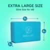 WiseLife Teal Yoga Block | Yoga Brick (Set of 2, Extra Large Size), High Density Premium EVA Foam Material, Odour Resistant, Soft Surface for balance, support & performance - Image 2