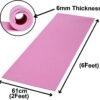 YFMATS 6MM(pink with cover) - Anti slip Eva Eco Friendly Yoga Mat Pink 6 mm Yoga Mat () - Image 3