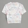 TOPLOT Printed Crop Top for Women with Short S... - Image 3