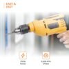 amazon basics 550W 13Mm Corded Variable Speed Reversible Power Hammer Drill Machine, Yellow - Image 2