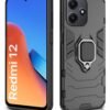 WOW IMAGINE Shock Proof Back Case Mobile Cover for Mi Redmi 12 5G | Redmi 12 4G | Poco M6 Pro 5G (Tough Armor | Hybrid PC + TPU | Full Protection with Ring Holder & in-Built Kickstand | Black) - Image 3