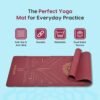 Wiselife Tru Body Alignment Yoga Mat + Sleek Yoga Strap For Men And Women | Non-Slip Textured Extra Wide & Thick | Pro Balance Tpe Exercise Mat For Home, Pilates, Gym & Fitness (6Mm, Wine) - Image 6