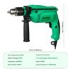 Alpha Corded Electric Impact Drill Machine, 650 W, 13mm Chuck, 2800 Rpm, Variable Speed, Left... - Image 7