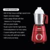 USHA Thunderbolt 800-Watt Copper Motor Mixer Grinder with 3 Jars and 5 Years Motor Warranty(R... - Image 3