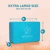 WiseLife Teal Yoga Block Set + Blue Yoga Belt | Yoga Brick (Set of 2, Extra Large Size) | Yoga Stretch Belt/Strap (Navy Blue, 8 feet long) | Yoga starters kit, Yoga accessories, Yoga props - Image 2
