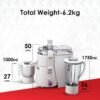 Sujata Powermatic Plus 900 Watts Juicer Mixer Grinder | 22000 Rotations Per Min | 90 Minutes ... - Image 6