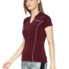 Womink Women's Sports T-Shirt I Elastane Quick Drying & Breathable I Self Design Regular Fit Mandarin Collar V Neck Half Sleeve Tees I Tshirts for Running Yoga Gym Girls & Women - Image 3