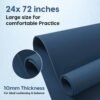WiseLife Classic Yoga Mat + Sleek Yoga Strap for Men and Women | Extra Thick Extra Long Extra Wide Exercise floor mat for Gym, Workout, Home Fitness, Yoga and Pilates (10MM-Navy Blue) - Image 6