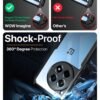 WOW IMAGINE Shock Proof Clear Back Case Mobile Cover for 1+ OnePlus 12R 5G (Hard | Hybrid PC + TPU | Full Armour Device & Camera Protection | Black) - Image 4