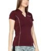 Womink Women's Sports T-Shirt I Elastane Quick Drying & Breathable I Self Design Regular Fit Mandarin Collar V Neck Half Sleeve Tees I Tshirts for Running Yoga Gym Girls & Women - Image 4