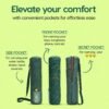 Wiselife Yoga Mat Bag Green LeavesPremium Carry Bag, Full Easy Access Zip, Multi Functional Storage Pockets & Adjustable Shoulder Strap - Green - Image 6