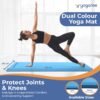 Yogarise 8mm Dual Yoga Mat with Bag & Strap, Yoga Mat for Women & Men, Premium TPE Material Extra Thick Exercise Yoga Mat for Workout, Yoga, Fitness, Exercise Mat Anti Slip Mat, Yoga Mat Gym Mat (Light & Dark Blue) - Image 2
