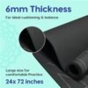 Wiselife Tru Alignment Yoga Mat + Sleek Yoga Strap For Men And Women (Probalance Tpe Material 6Mm Extra Thick Extra Long Extra Wide) (Charcoal), Black - Image 6