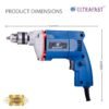 ULTRAFAST UF-10B 400W Electric Drill Machine 10mm Chuck Corded Constant 2600 RPM Drilling Spe... - Image 2