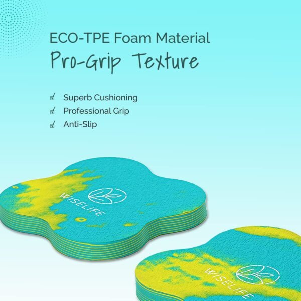 WISELIFE 16MM Knee & Elbow Cushion Pad - Aqua Yellow (Set of 2) | High Density Premium ECO TPE Foam Material | Extra Cushion, Professional Grip & | Support for Knees, Hands, Wrists, and Elbows | Planks, Pushups, Yoga, Meditation, Pilates, Exercise & Workout