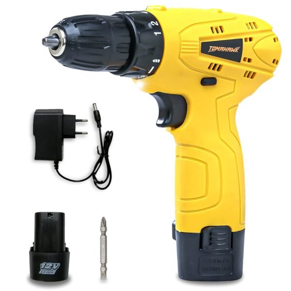 TOMAHAWK® T7386 12V Cordless Screwdriver and Drill Machine - Compact, Lightweight, Powerful -...