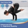 Yogarise 8mm Dual Yoga Mat with Bag & Strap, Yoga Mat for Women & Men, Premium TPE Material Extra Thick Exercise Yoga Mat for Workout, Yoga, Fitness, Exercise Mat Anti Slip Mat, Yoga Mat Gym Mat (Light & Dark Blue) - Image 8