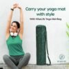Wiselife Yoga Mat Bag Green LeavesPremium Carry Bag, Full Easy Access Zip, Multi Functional Storage Pockets & Adjustable Shoulder Strap - Green - Image 2